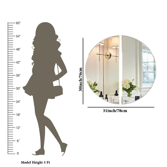 Frameless Round Bathroom Mirror – Modern Beveled Edge Vanity Mirror for Contemporary Bathrooms